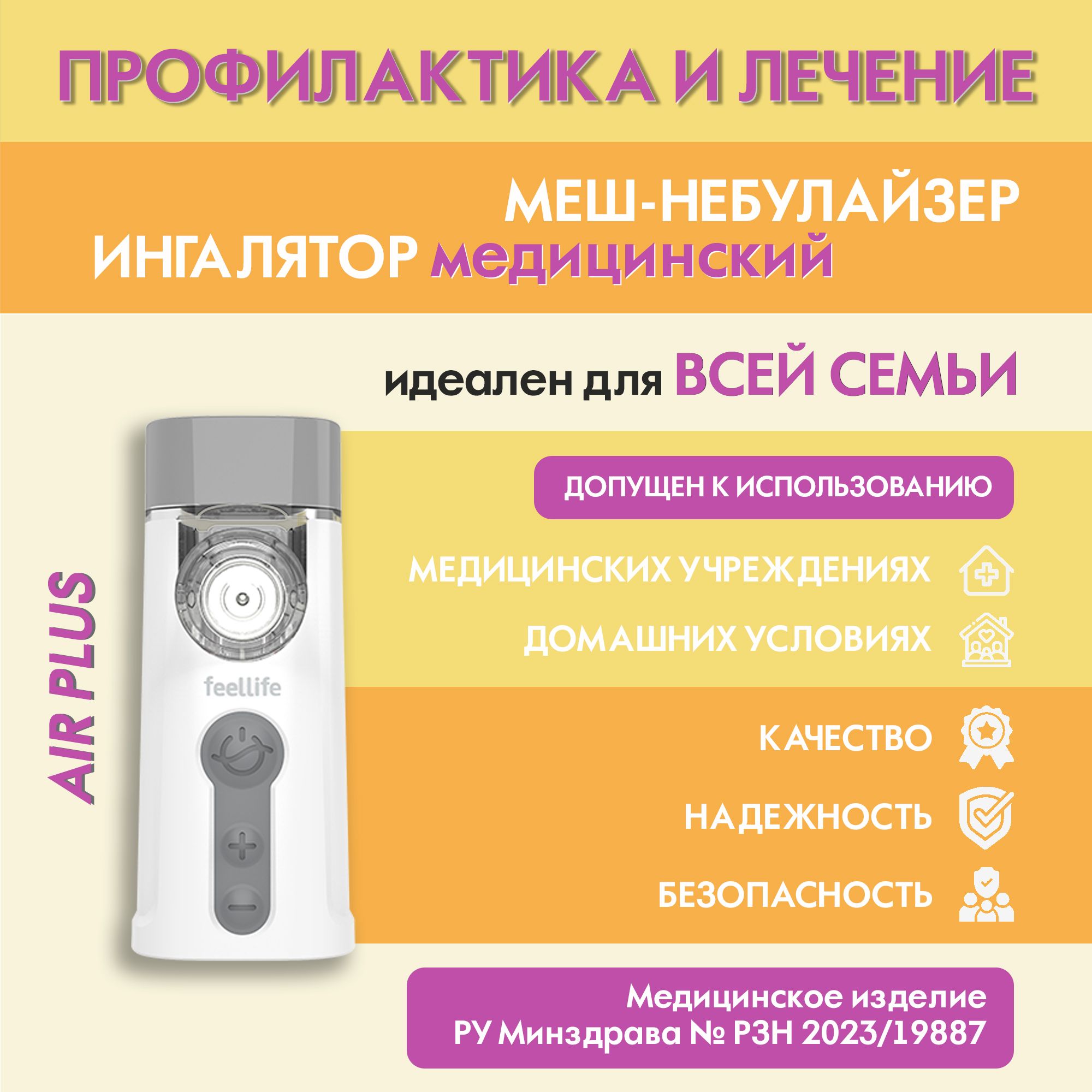 Ингалятор(небулайзер) медицинский AIR PLUS