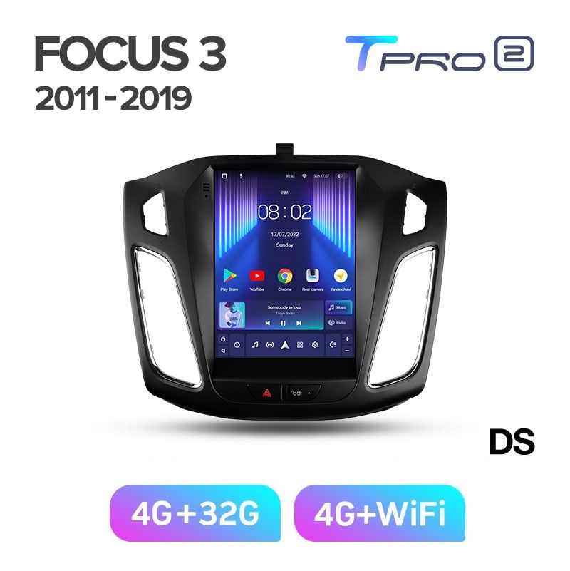 Магнитола TEYES FORD FOCUS 3 2011-2019 г. TPRO2 4/32ГБ Android 10, 8-ядерный процессор QLED экран, DSP, 4G модем, чип-усилитель TDA7851; TDA7838, радиочип TDA7708