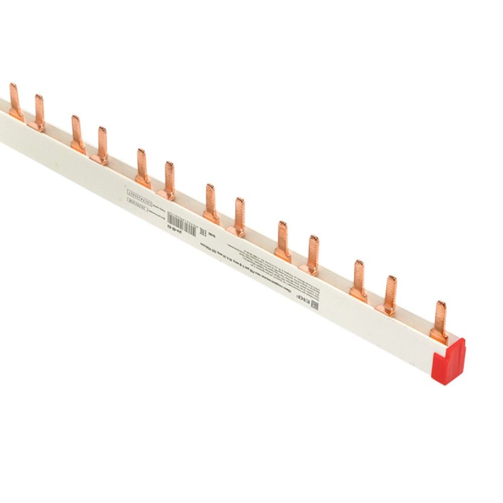 Шина соединительная двухрядная. 1м) иэк. 100а 54 мод. Шина соединительная двухрядная. Шина соединительная типа pin (штырь) 2р 63а (дл.