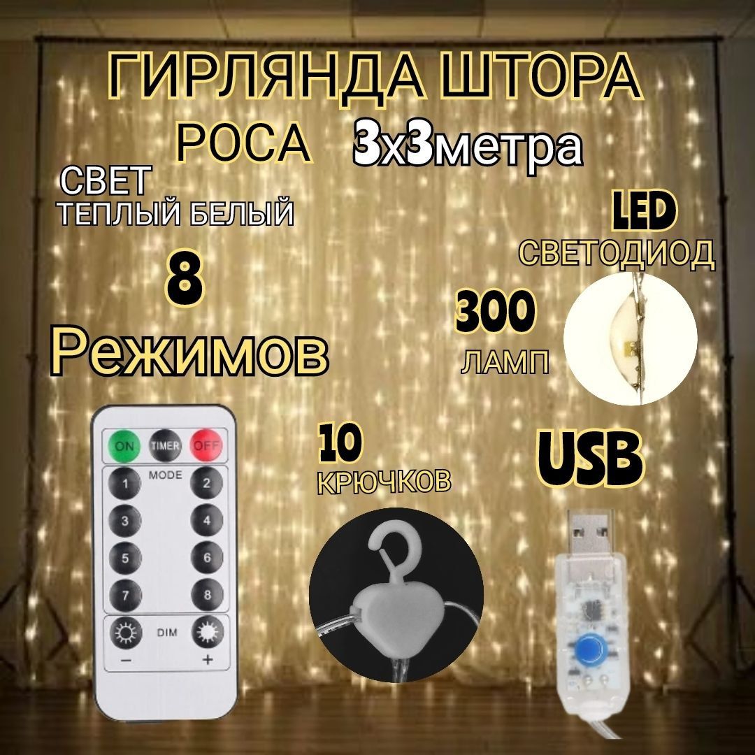 ГирляндаДождь3Х2,5