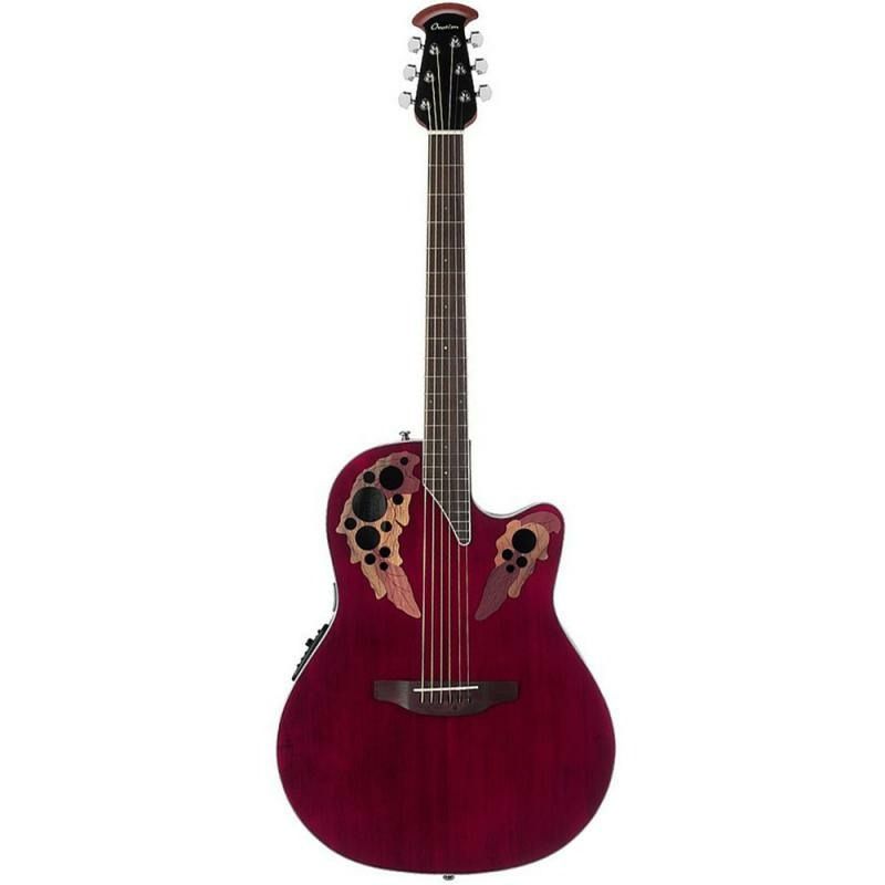 Ovation Электроакустическая гитара CE48-RR Celebrity Elite Super Shallow Cutaway Ruby Red 6-струнная, корпус Ель