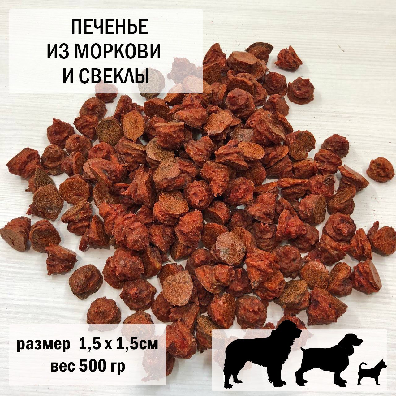 Печенье для собак из моркови и свеклы 500гр / размер 1,5 х 1,5 см, 1 уп -  купить с доставкой по выгодным ценам в интернет-магазине OZON (1378167359)