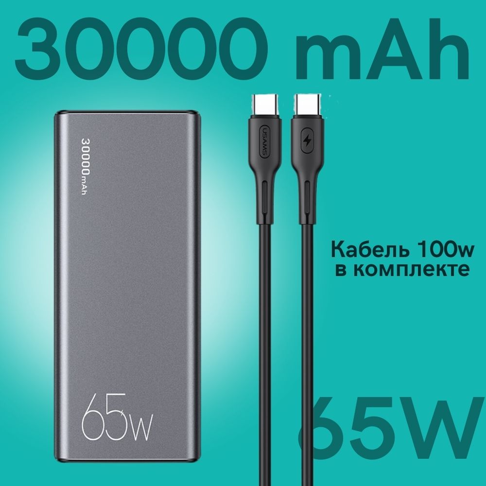 Внешний аккумулятор (Power Bank) USAMS US-CD165_USB_USB Type-C - купить по  выгодным ценам в интернет-магазине OZON (1084019210)