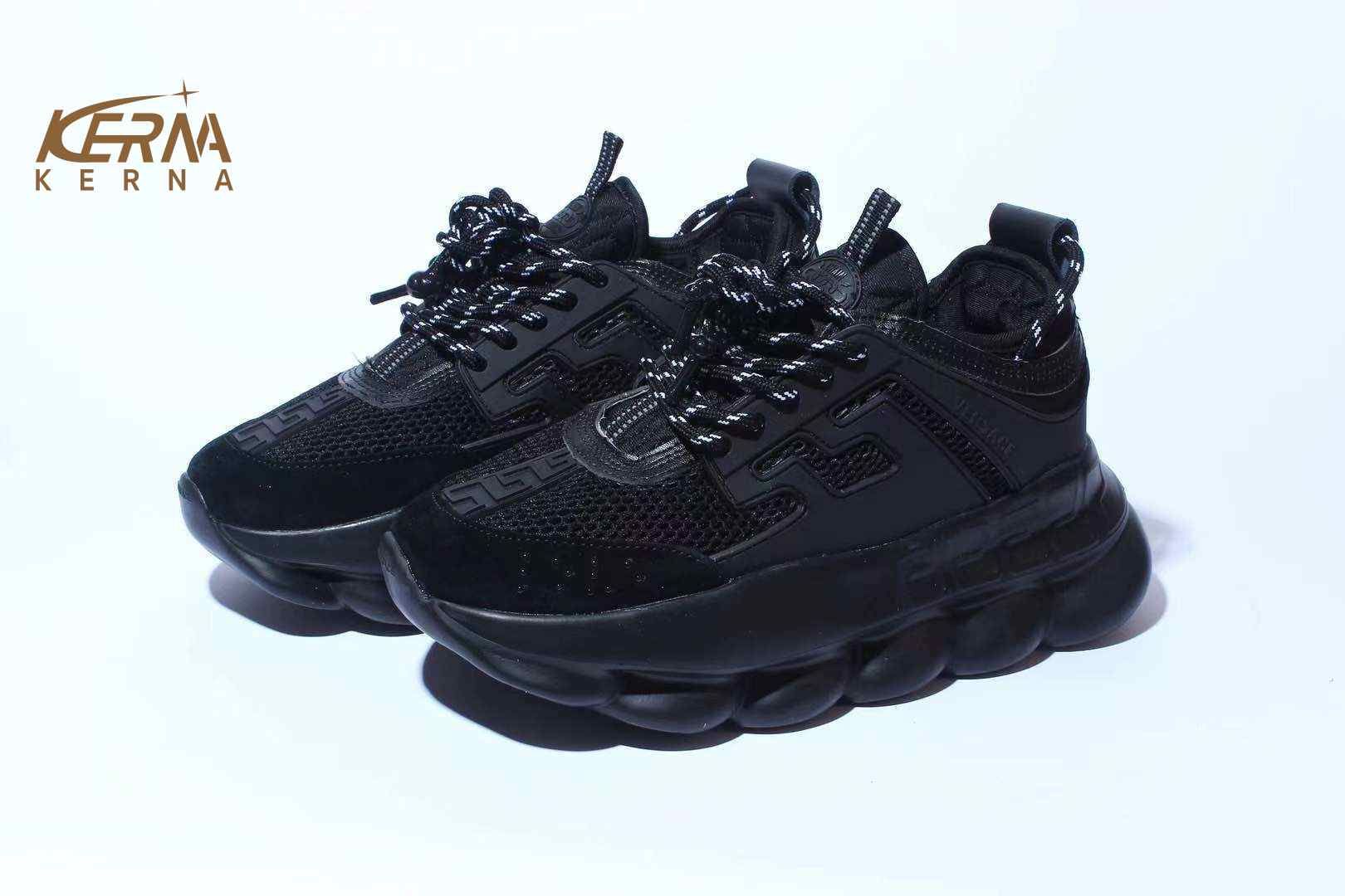 All black versace sneakers best sale