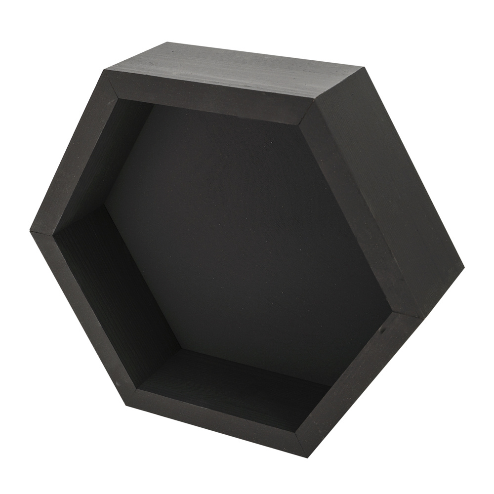 Полка с задником "Сота" OKTAUR настенная серия PINE, черный, 30х26х8,5 см  #1