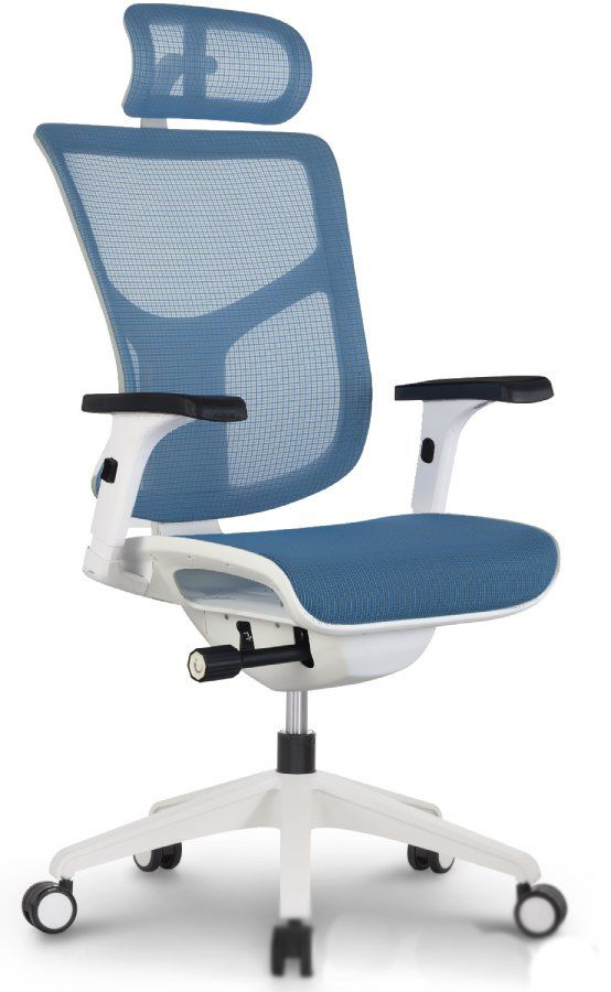 Кресло для персонала Falto Expert Vista белый каркас, голубой цвет  #1