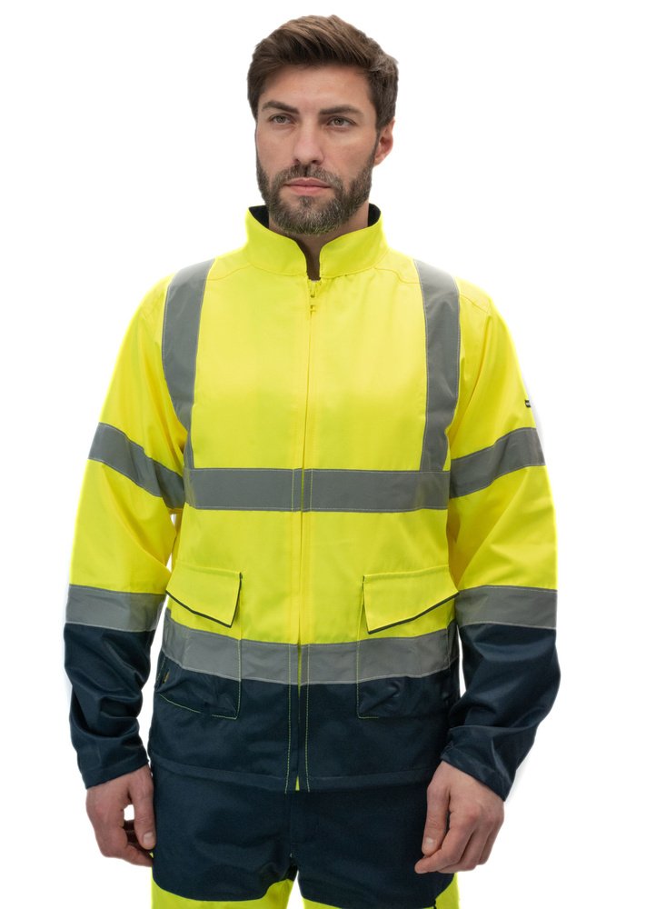 Куртка повышенной видимости Delta Plus модель PHVE2 цвет флуоресцентный желтый/синий, размер XL  #1