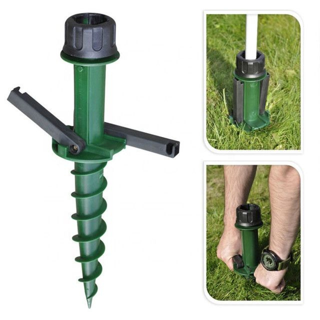 держатель-колышек для садового зонта 43см пластик зеленый  #1