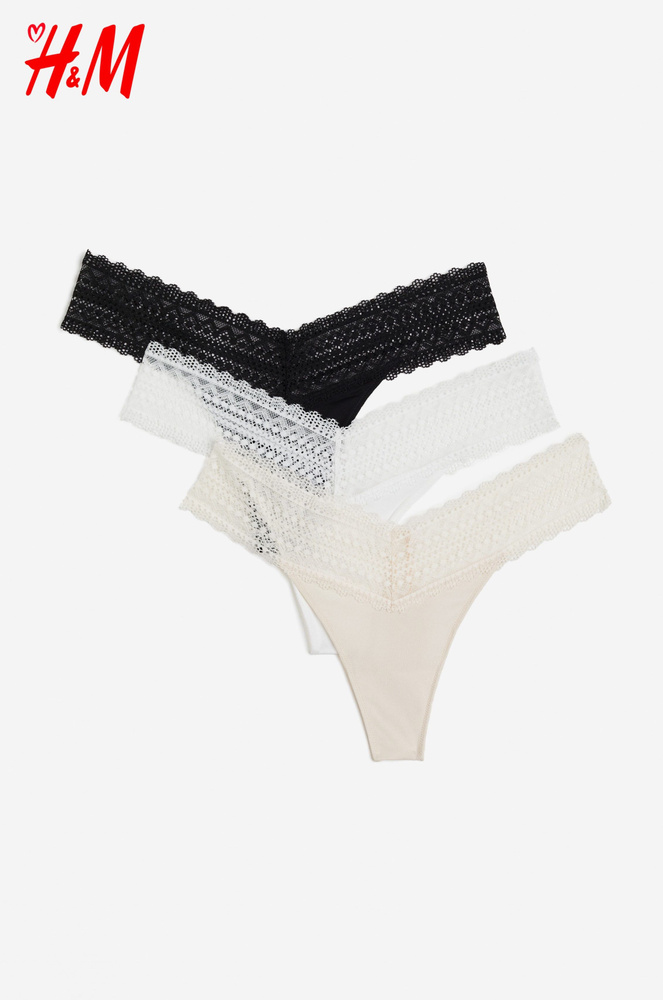 Комплект трусов стринги H&M Ladies Briefs, 3 шт #1