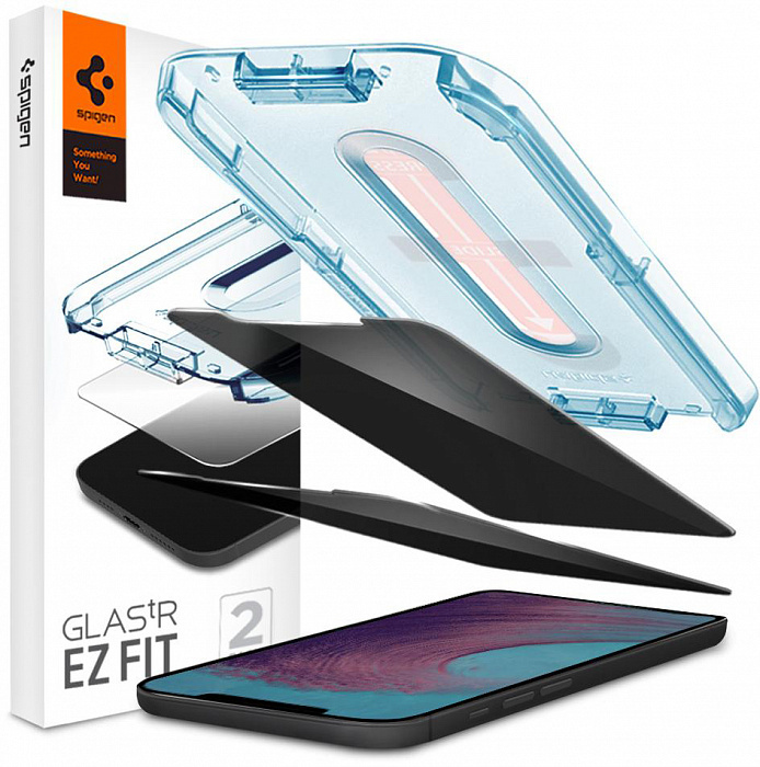 Защитное стекло Spigen Glas.tR EZ Fit Privacy 2 Pack (AGL01793) для iPhone  12 Pro Max (Clear) — купить в интернет-магазине OZON с быстрой доставкой