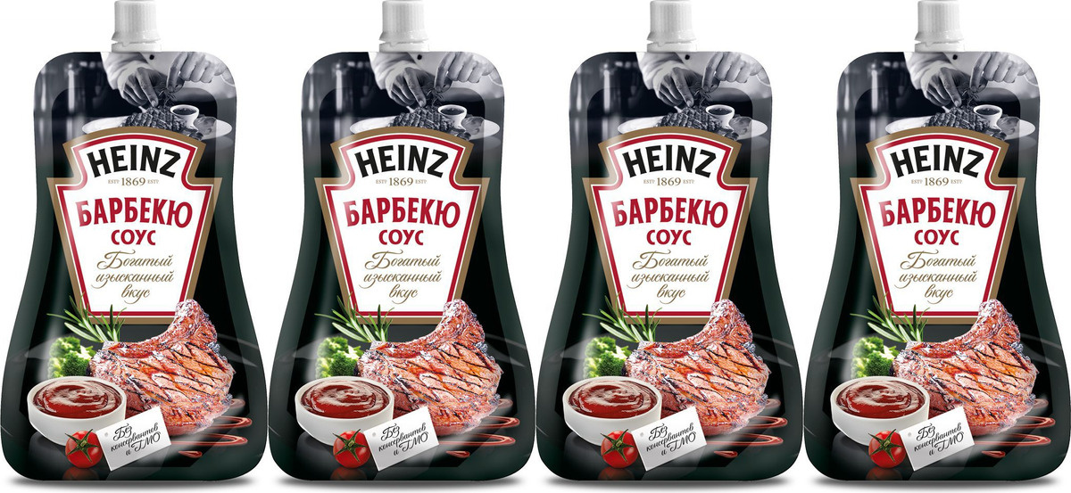 Соус Heinz Барбекю 230 г, набор: 4 штуки — купить в интернет-магазине ...