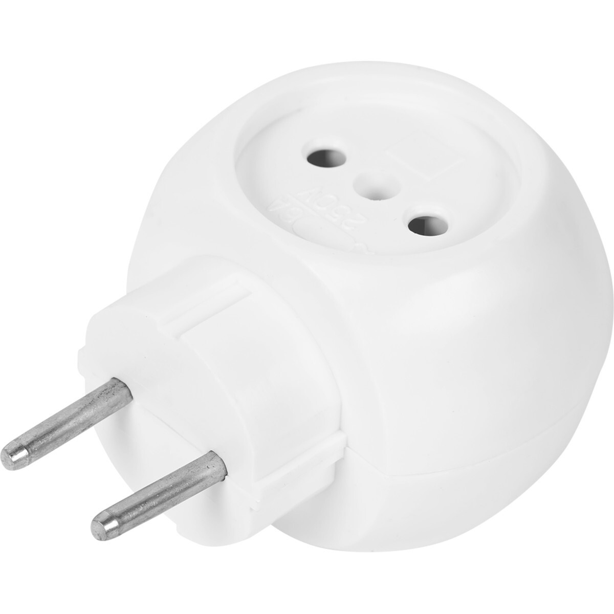 Тройник электрический, белый / Разветвитель сетевой для розетки, 16А ...