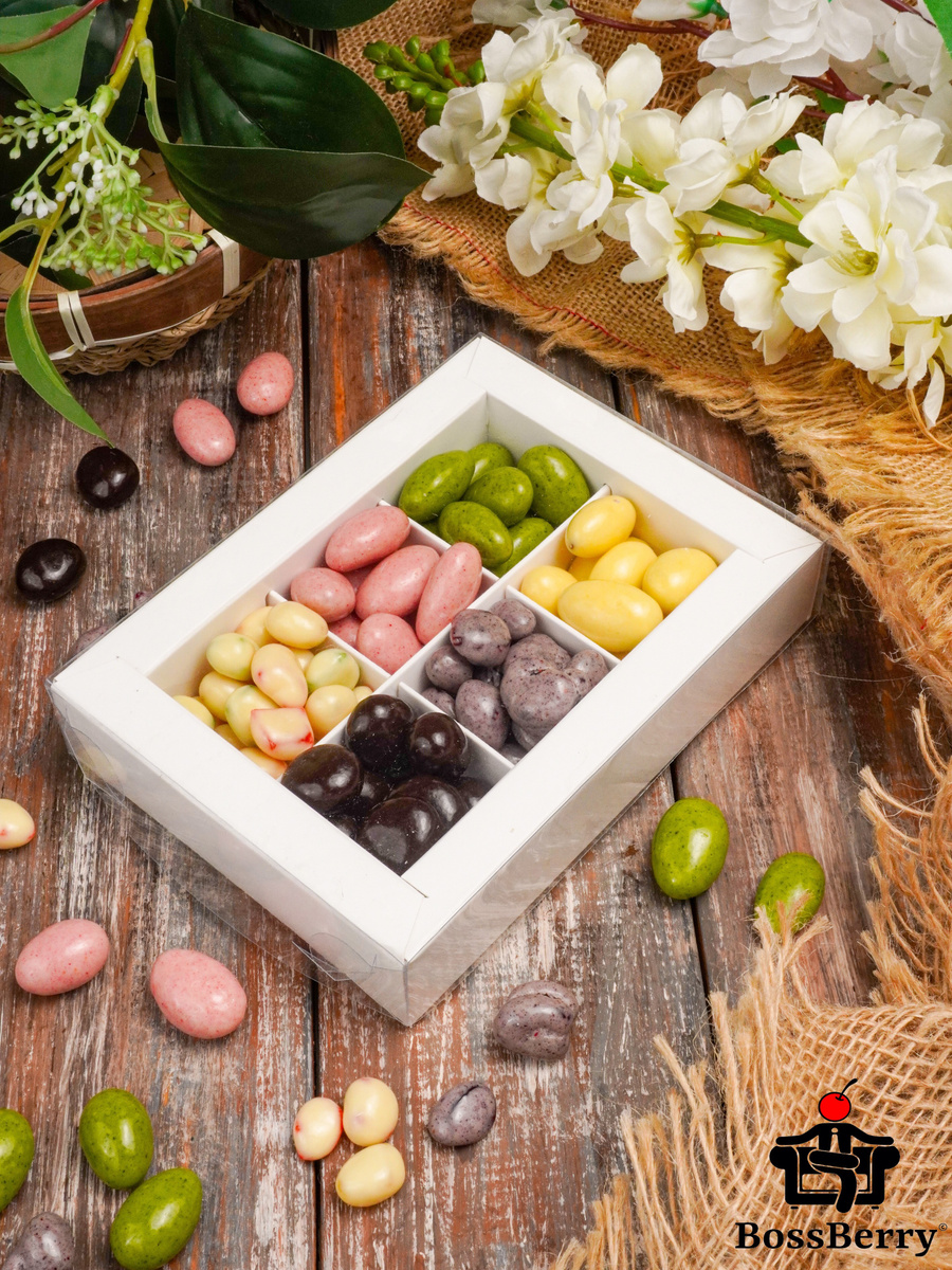 Подарочный набор орехов и ягод в йогуртовой глазури и шоколадной ...