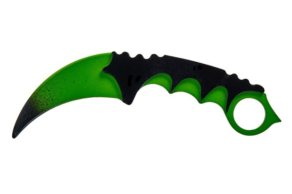 Нож керамбит MASKME Градиент Зеленый тренировочный сверхпрочный ...