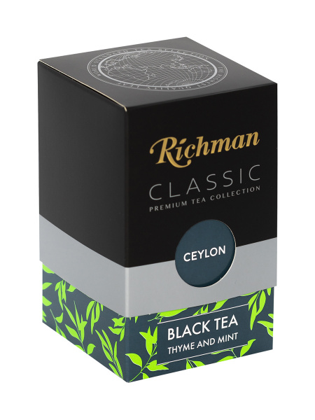Чай Richman черный цейлонский листовой с чабрецом и мятой, 100г ...