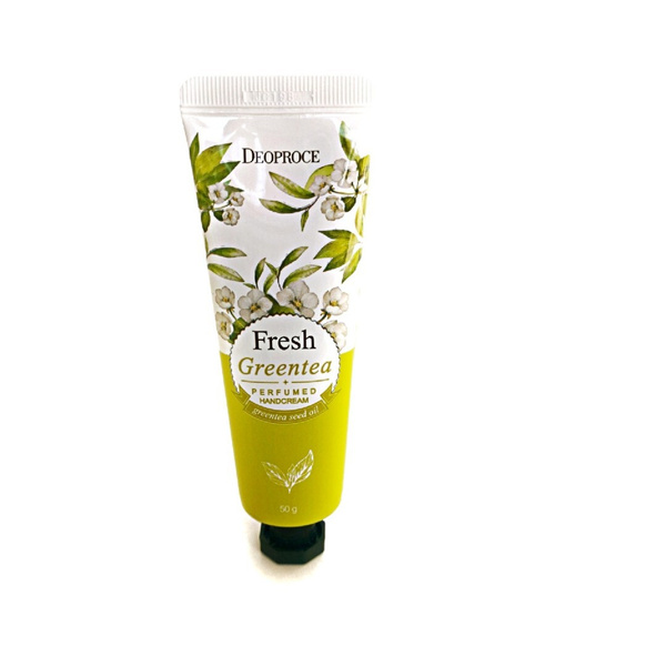 Крем для рук green. Deoproce крем Green Tea. Deoproce Fresh greentea Perfumed handcream крем для рук с ароматом зелёного чая. Крем для рук Deoproce парфюмированный с зеленым чаем 50 гр. ДЖН hand крем для рук парфюмированный с зеленым чаем Perfume hand Cream Green Tea 80гр.