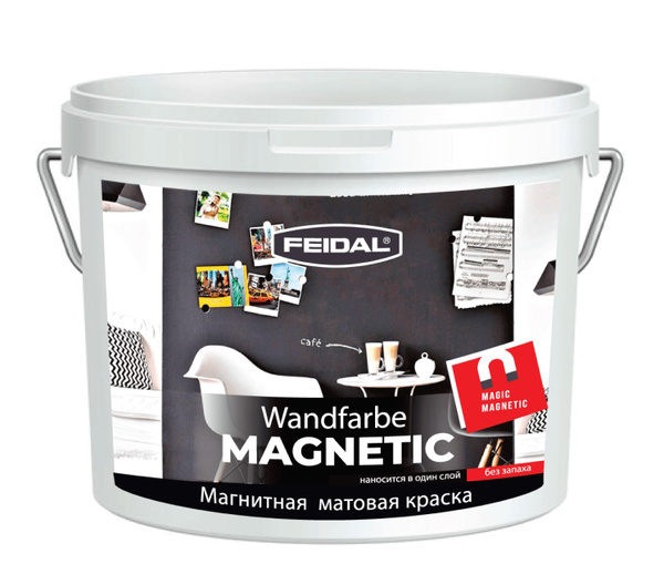 Краска FEIDAL магнитная Wandfarbe MAGNETIC Магнитная, Матовое покрытие ...