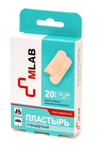 Mlab Лейкопластырь Пластырь Стандартный бактер. полимер.№20 - купить с ...