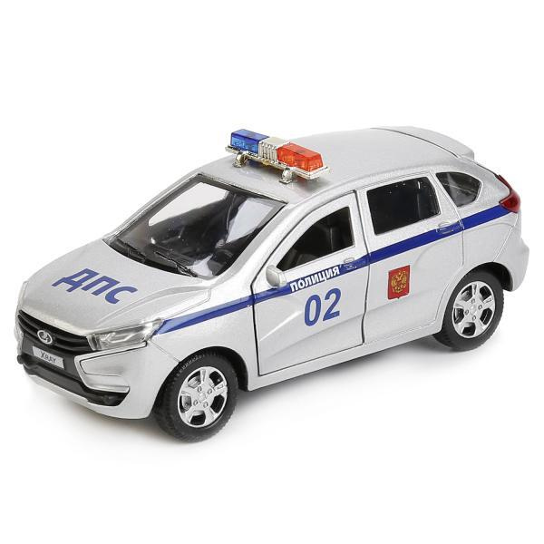 Технопарк Машина LADA XRAY 12 см металл, инерционная XRAY-POLICE с 3 ...