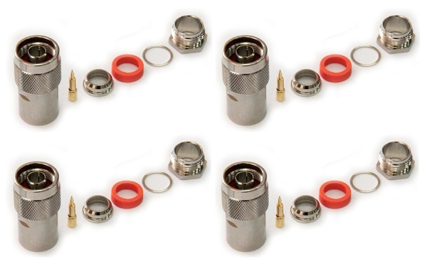 Комплект Разъемов прижимных N-112-5D male (Закрутка) (4шт) для кабеля ...