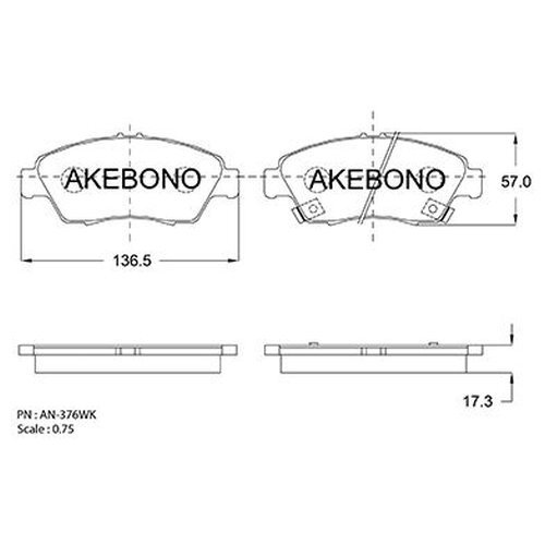 Колодки тормозные (Спереди) Honda Civic 91-06 / Civic Ferio 95-05