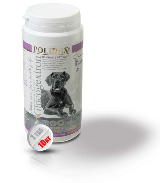 Кормовая добавка Polidex Glucogextron Plus для собак, 300 табл ...