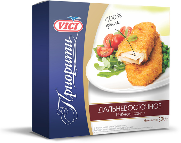 Рыбное филе в панировке Дальневосточное VICI, замороженное, 300 г ...