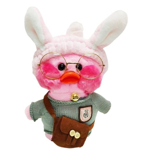 Утка мягкая игрушка / Плюшевая уточка lalafanfan duck / Утенок в очках ...