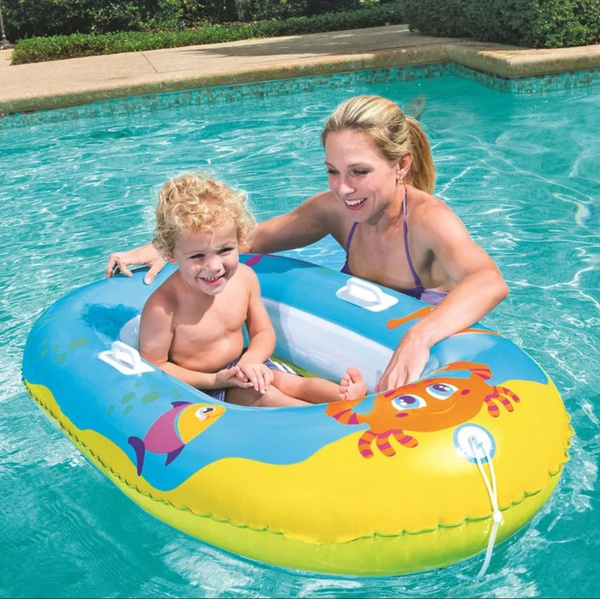 Детская надувная лодка Junior Raft - Крабики 119*79 см, голубая купить ...