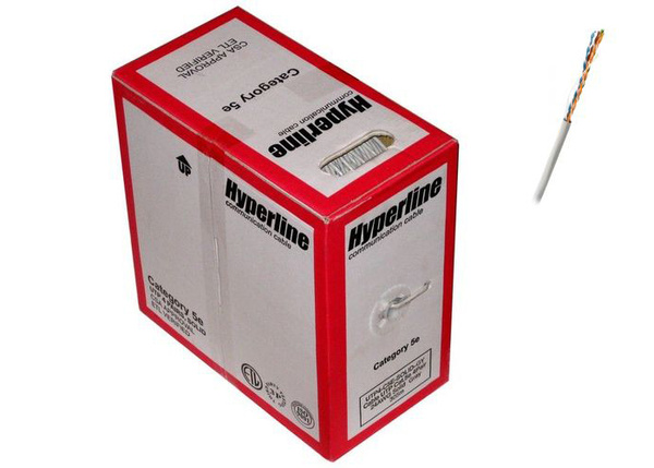Hyperline utp4 c5e solid. Hyperline uutp4-c5e-s24-in-pvc-gy-305 (305 м). кабель hyperlineuutp4-c5e-s24-in-pvc-gy. витая пара hyperline 5e бухта. utp4-c5e-s24-in-pvc-gy-305.