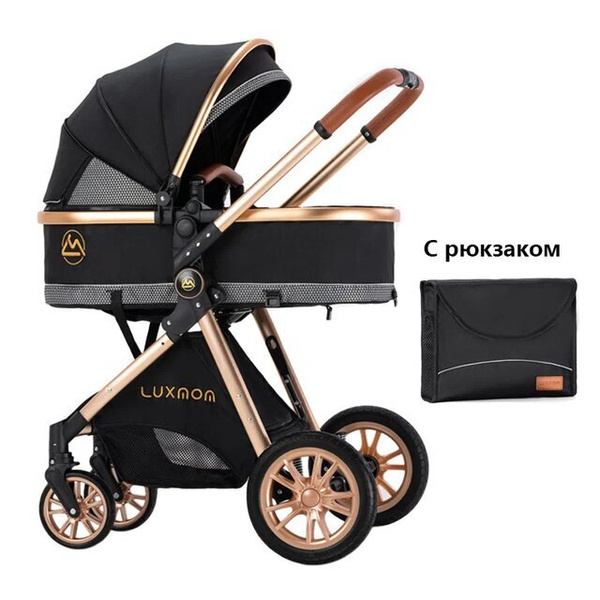Коляска - трансформер 2в1 Luxmom V9 (чёрная), коляска для новорожденных ...