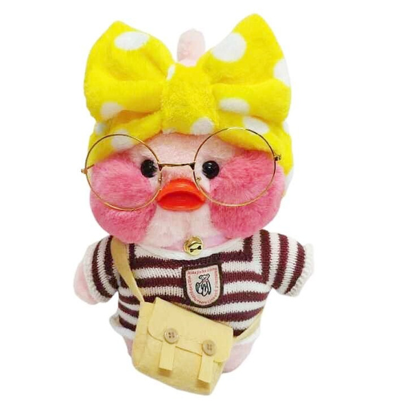 Утка мягкая игрушка / Плюшевая уточка lalafanfan duck / Утенок в очках ...