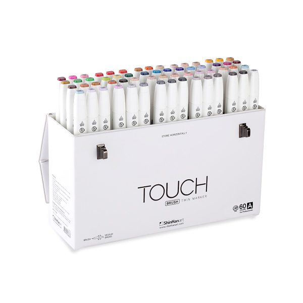 Как выглядят белые маркеры Набор Touch Twin Brush "Basic Set A" 60 маркеров - купить с доставкой по выгодны
