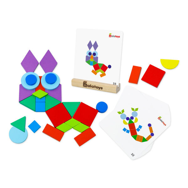 Мозаика для малышей деревянная Alatoys "Фигурки", 48 заданий и 34 ...
