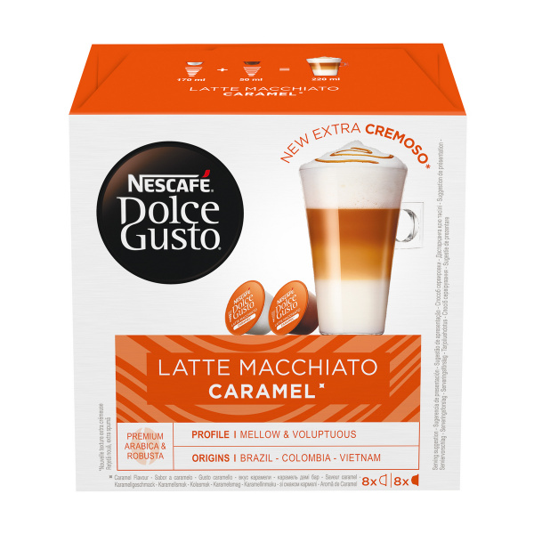 Кофе капсульный Nescafe Dolce Gusto Caramel Latte Macchiato, 8 порций ...