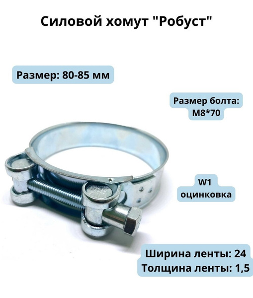 Хомут Мир Хомутов 80 - 85, 1 шт., Оцинкованная сталь - купить по ...