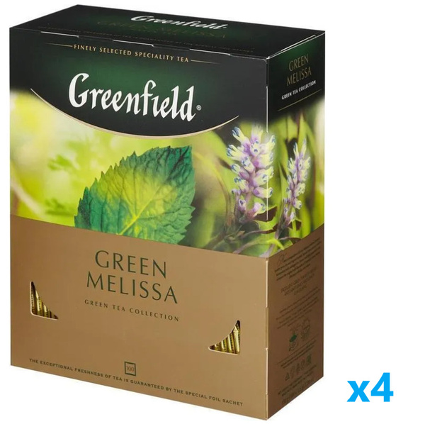 Чай зеленый GREENFIELD Green Melissa, 100пак х 4 шт - купить с ...