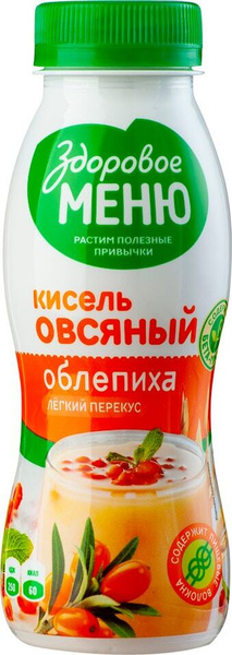 Кисель овсяный ЗДОРОВОЕ МЕНЮ с облепихой, без змж, 250 мл - 10 шт ...