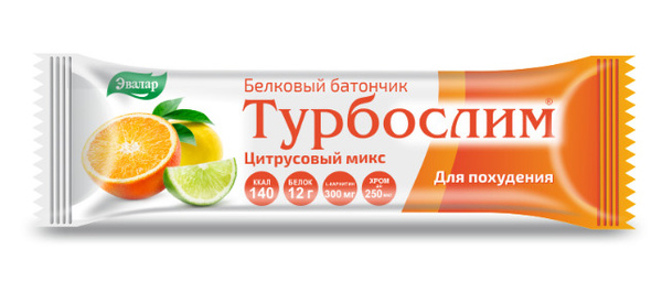 ТУРБОСЛИМ батончик для похудения Цитрусовый микс 50г - купить с ...