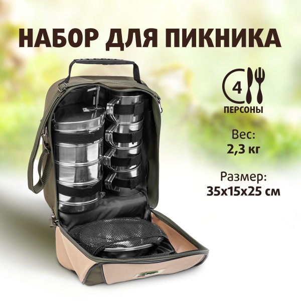 Набор для пикника, набор посуды, посуда туристическая для похода 555 на ...