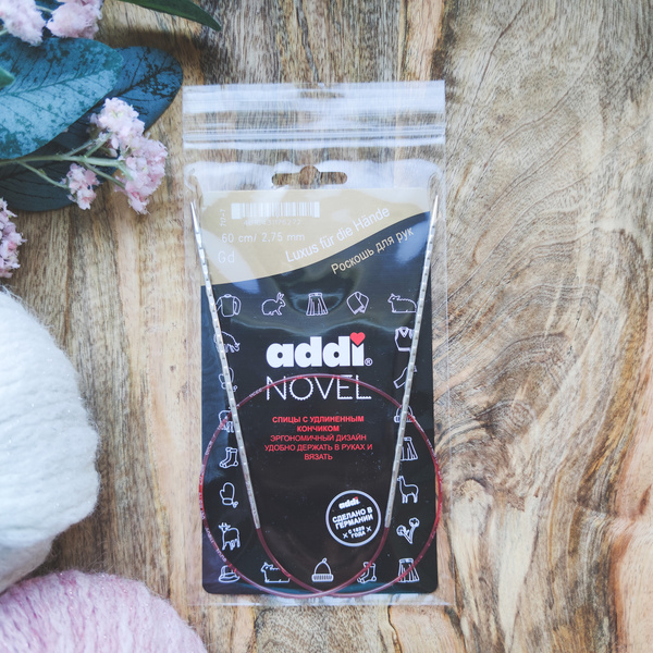 Спицы круговые кубические ADDI NOVEL 60 см 2.75 мм металлические ...