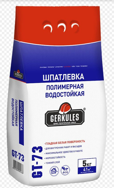 ГЕРКУЛЕС Шпатлевка полимерная водостойкая белая GT-73 5 кг/108 купить ...
