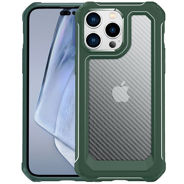 Карбоновый бронированный чехол на Apple iPhone 13 Pro / айфон 13 про ...