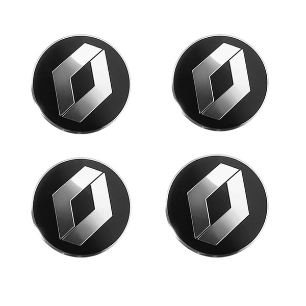 Наклейки на диски Renault black 65 мм черные 4 шт / Стикеры на колпачки ...