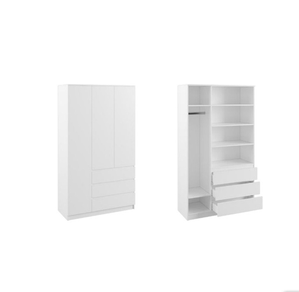 Шкаф распашной HomeGrad 3-х дверный 120*210*50 Мальм, белый, 120x50x210 ...
