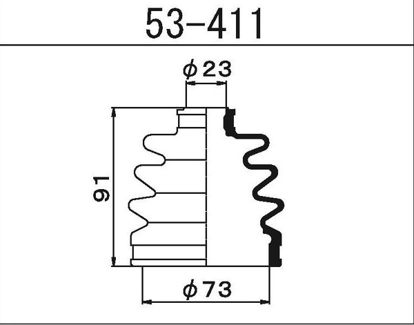 Пыльник шруса внешнего Maruichi 53-411 - MARUICHI RUBBER арт. 53-411 ...
