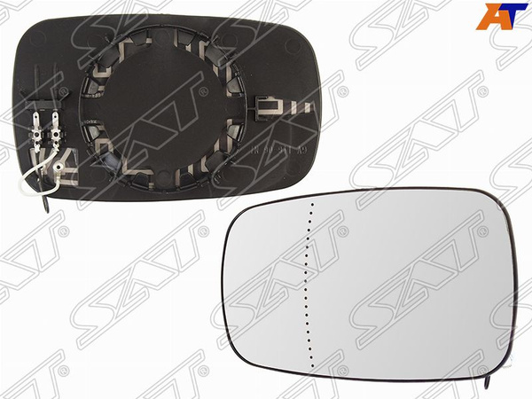 Полотно зеркала Renault Clio 06-09 / Megane 02-09 (Слева/ Обогрев/ асферическое)