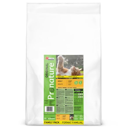 Сухой корм для взрослых кошек Pronature Original New (с курицей), 20кг ...