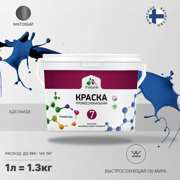 Краска Malare Professional Euro №7 интерьерная для стен и обоев, для ...