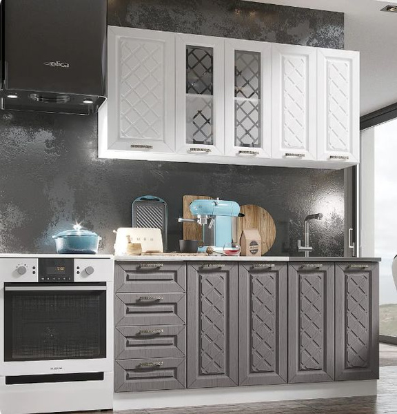 Кухонный гарнитур, кухня, готовый комплект Агава 1,6 м Акация белая ...